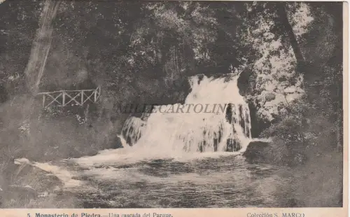 SPANIEN - Steinkloster - Ein Wasserfall im Park 1923