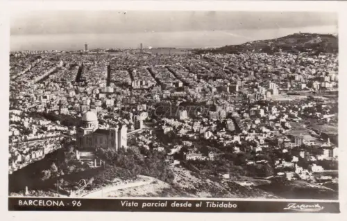 SPANIEN - Barcelona - Teilansicht vom Tibidabo - Photo Postcard