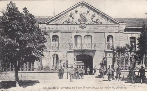 SPANIEN - Burgos - Eingang zur Kaserne Fernan Gonzales - Bürgerkrieg 1937