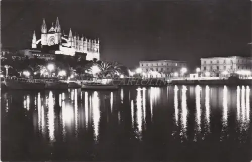 SPANIEN - Mallorca, Palma, La Catedral de Noche 1961