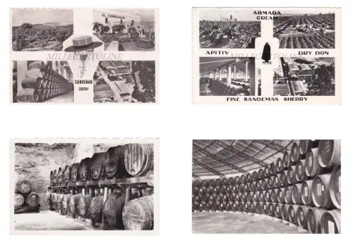 SPANIEN - Jerez de la Frontera, Sandeman Sherry, 4 Fotopostkarten
