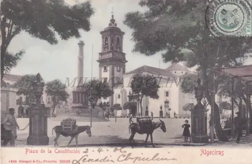 SPANIEN - Algeciras, Plaza de la Constitucion, Postkarte 1906