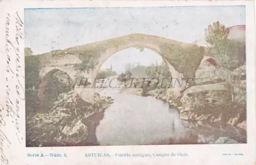 SPANIEN - Cangas de Onis, Asturien, Alte Brücke, Postkarte