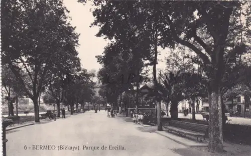 SPANIEN - Bermeo, Bizkaya, Parque de Ercilla, Postkarte 1937 Franchigia Spanischer Krieg