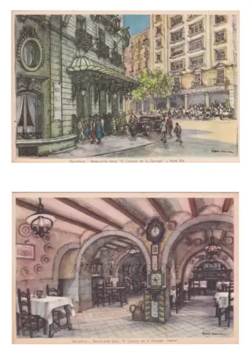 SPANIEN - Barcelona, Restaurante Tipico El Canario de la Garriga, 2 Postkarten