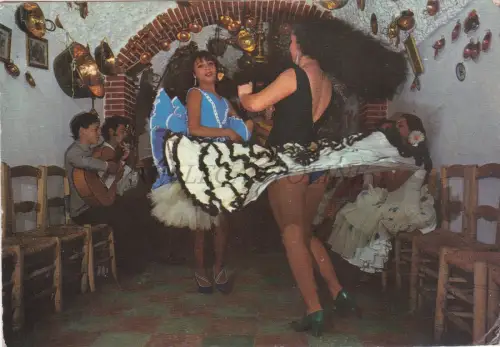 SPANIEN - Granada, Sacromonte, Zambra en la cueva La Faraona, Postkarte 1967