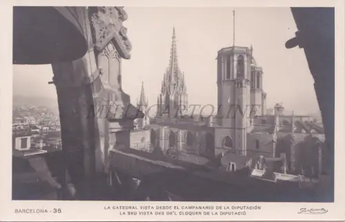 SPANIEN - Barcelona, Kathedrale vom Glockenturm aus gesehen, Zerkowitz Photo Postcard