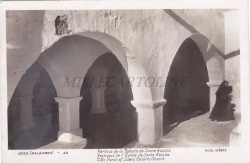 SPANIEN - Ibiza, Balearen, Porticos Iglesia Santa Eulalia, Foto Postkarte