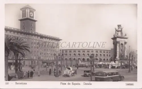SPANIEN - Barcelona, Plaza de Espana, Detail, Soberanas Foto Postkarte