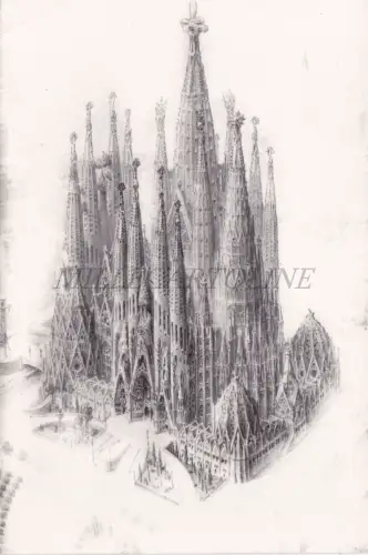 SPANIEN - Barcelona, Sagrada Familia, Francisco Vall, Zerkowitz Postkarte