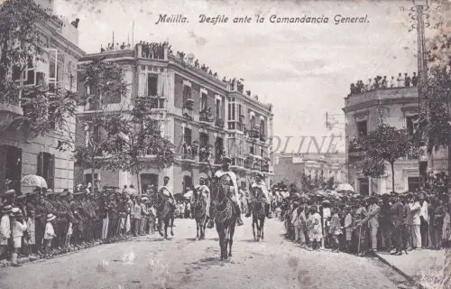 SPANIEN - Melilla, Parade ante la Commandancia General, Postkarte