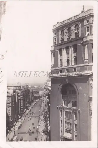 SPANIEN - Madrid, Palacio de la Prensa y Gran Via, Foto Postkarte 1952