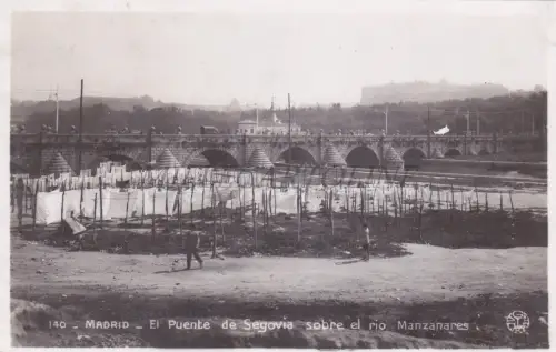 SPANIEN - Madrid, Puente de Segovia rio Manzanares, Foto Postkarte Militärische Zensur