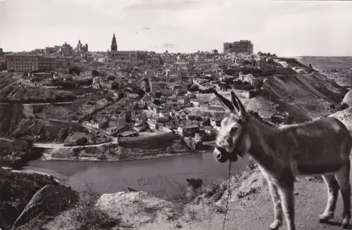 SPANIEN - Toledo, Vista Parcial y Rio Tajo, Fotopostkarte 1959