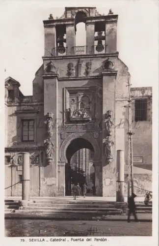 SPANIEN - Sevilla, Kathedrale, Puerta Perdon, Militärische Zensur, Fotopostkarte 1940