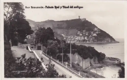 SPANIEN - San Sebastian, Königspalast und Tumel del Anción, Foto Postkarte
