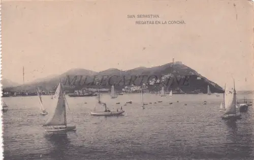 SPANIEN - San Sebastian, Regatas en la Concha, Postkarte