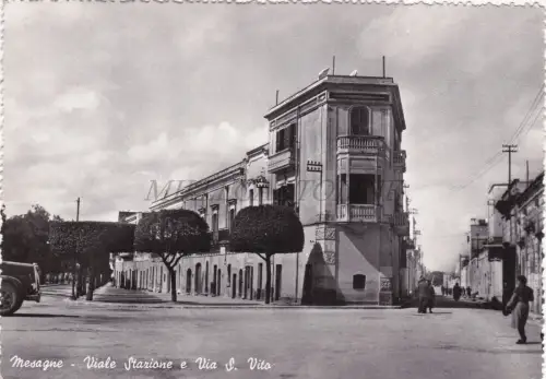 MESAGNE - Viale Stazione e Via S. Vito, Foto Postkarte 1955
