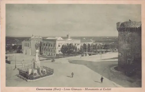 CONVERSANO - Bari, Gymnasium, Gefallenenkmal, Postkarte 1952