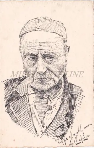 TYPE OF A OLD MAN OF NAPLES - Porzellanmarke auf Karton, Uomo di Napoli