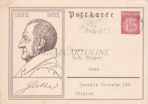 GOETHE - 1832 1932, Postkarte 1932