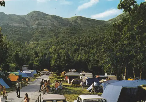 CARPEGNA - Campingplatz im Wald, Postkarte 1979