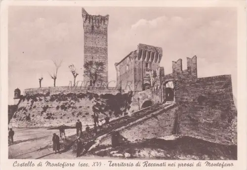 MONTEFIORE - Schloss, Recanati-Territorium bei Montefano, Postkarte