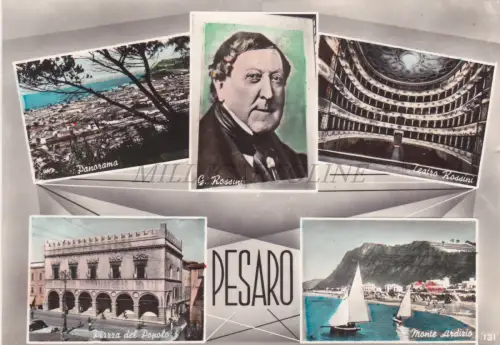 PESARO - Ansichten, Rossini Teatro Postkarte 1961