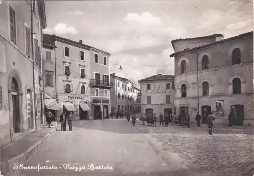 SASSOFERRATO - Piazza Bartolo, Foto Postkarte 1954