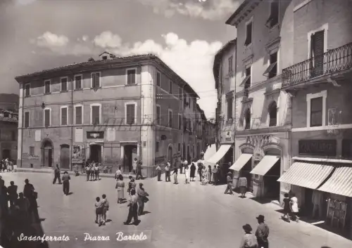 SASSOFERRATO - Piazza Bartolo, Foto Postkarte 1955
