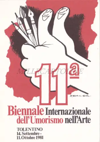 TOLENTINO - 11. Internationale Biennale Humorismus in der Kunst 1981 Postkarte Keller