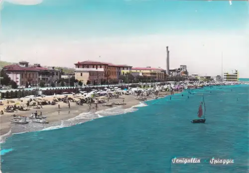 SENIGALLIA - Strand, Foto Postkarte 1957
