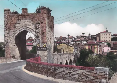 TOLENTINO - Teufelsbrücke und Teilansicht, Foto Postkarte