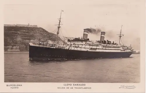 SPANIEN - Barcelona, Lloyd Sabaudo, Zerkowitz Foto Postkarte