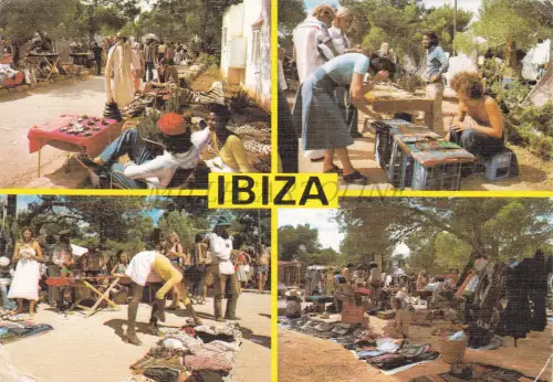 SPANIEN - Ibiza, Mercado Hippie Hippie Postkarte