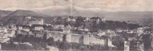 SPANIEN - Granada, Vista General de Alhambra y Sierra Nevada, Doppelpostkarte 1900