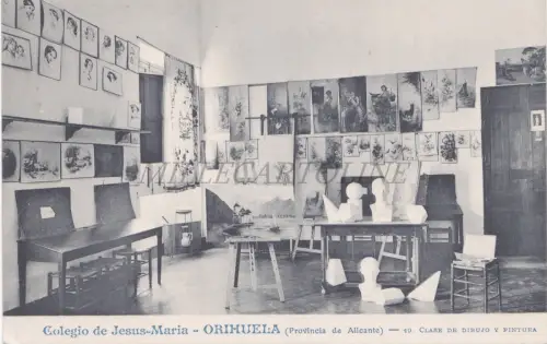 SPANIEN - Orihuela, Colegio de Jesus Maria, Klasse für Zeichnung und Malerei, Postkarte