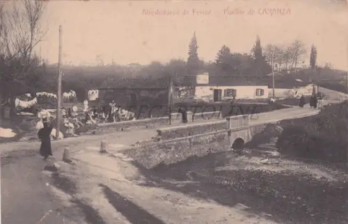 SPANIEN - Caranza, Umgebung von Ferrol, Brücke, Wäschereien - Postkarte