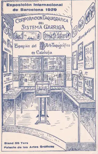SPANIEN - Barcelona, Ausstellung 1929, Artes Grafica, Postkarte Taquigrafia