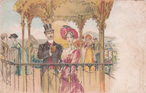 SPANIEN - Gran Café Restaurant Mirador in 580 Metern Höhe, Postkarte 1900