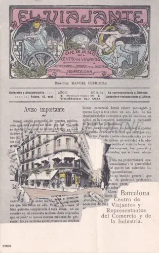 SPANIEN - Barcelona, El Viajante, Zeitung, Postkarte 1900