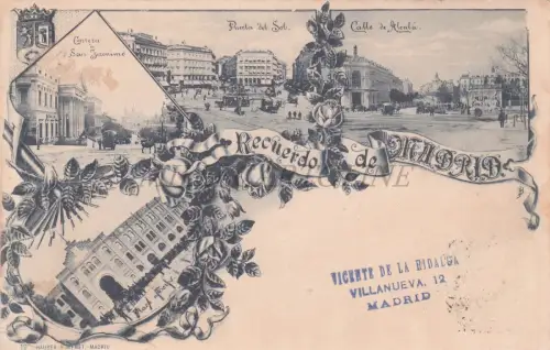 SPANIEN - Madrid, Recordo, Ansichten, Postkarte 1901 Hauser y Menet