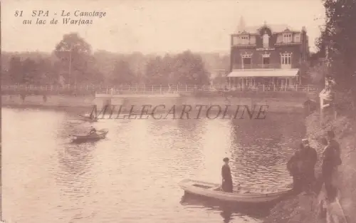 BELGIEN - Spa, Le Canotage au Lac de Warfaaz, Postkarte 1926