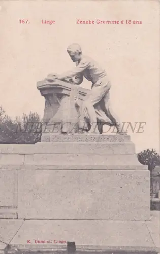 BELGIEN - Lüttich, Zenobe Gramm mit 18 Jahren, Postkarte 1910 Ausstellung