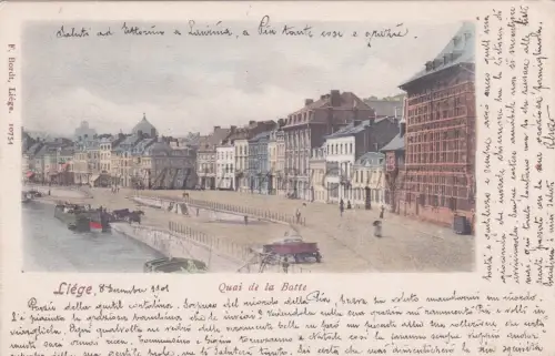 BELGIEN - Lüttich, Quai de la Batte, Postkarte 1901