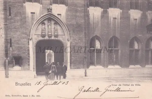 BELGIEN - Brüssel, Cour de l'Hotel de Ville, Postkarte 1903