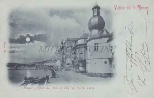 BELGIEN - Dinant, Rathaus und Kirche Notre Dame, Postkarte 1900