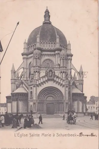 BELGIEN - Schaerbeek, Eglise Sainte Marie, Postkarte 1908