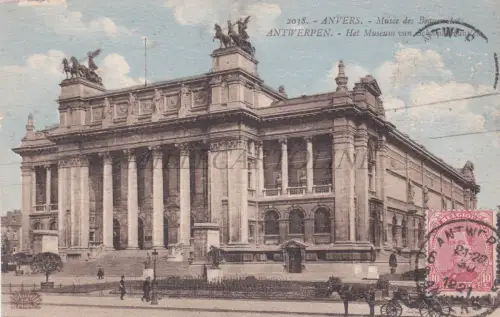 BELGIEN - Antwerpen, Musée des Beaux Arts, Postkarte 1921 Fluss