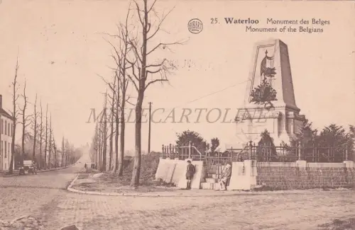 BELGIEN - Waterloo, monument des Belges, Postkarte 1941 WWII
